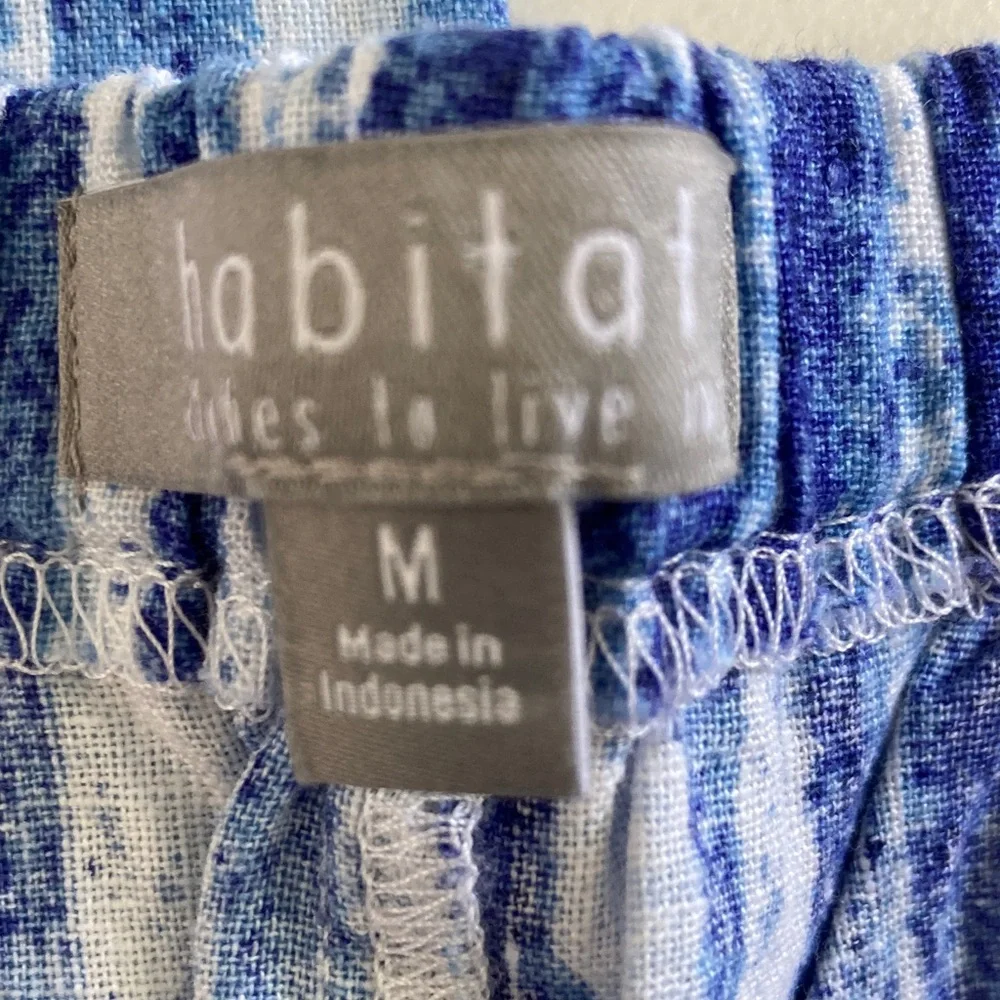 NWT Habitat Blue & White Palazzo Pants: Linen Blend  Fabric - Picture 4 of 8